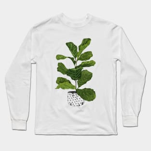 Fiddle leaf fig tree interior plant Long Sleeve T-Shirt